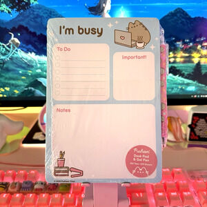 Pusheen Desk Pad Gel Pen Set 100 Tear Off Sheets I’m Busy To Do Important Notes
